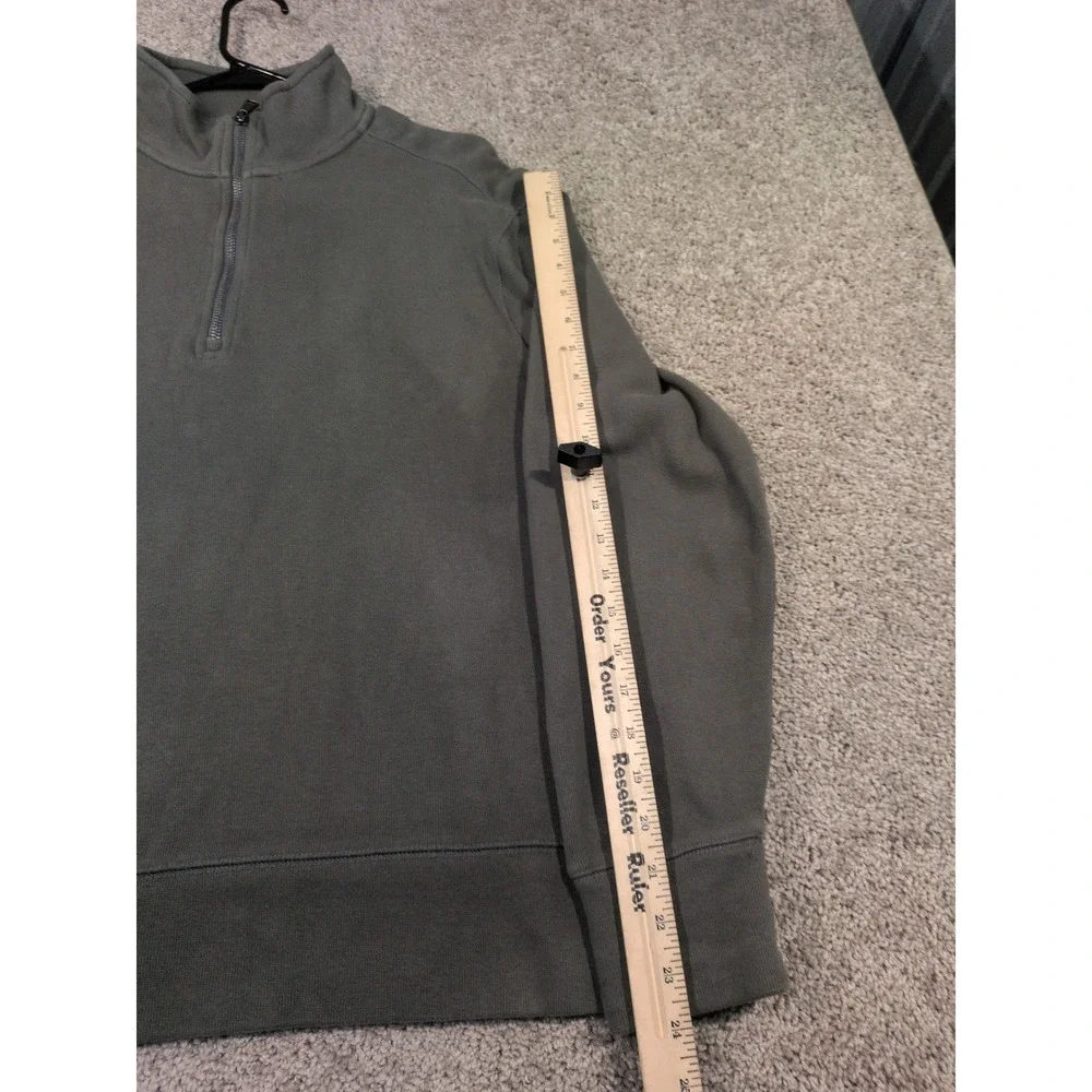 Banana Republic Mens Large Olive Green Quarter Zip Fleece‎ Pullover Sweatshirt